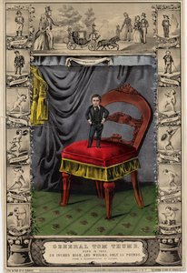 Generaal Tom Thumb, gepubliceerd door N. Currier, New York, van een daguerreotype door Plumbe, 1849